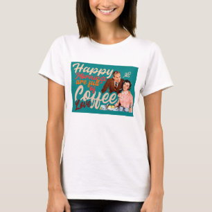 T-shirt Des matins heureux pleins de café amour rétro vint