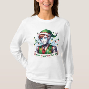 T-shirt Des mèmes de Chatbot de Noël drôles croient en vot