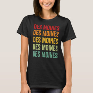 T-shirt Des Moines County Iowa Rainbow Text