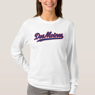 T-shirt Des Moines Iowa Design de script Ville de Retro
