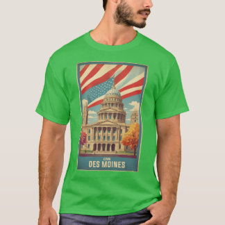 T-shirt Des Moines Iowa USA Tourisme Vintage voyage Oversi
