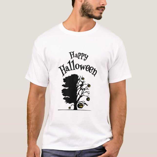 T-shirt Des monstres d'Halloween se dressent sur les tombe (Devant)