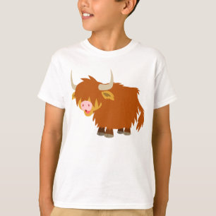 T-shirt des montagnes d'enfants de vache à bande