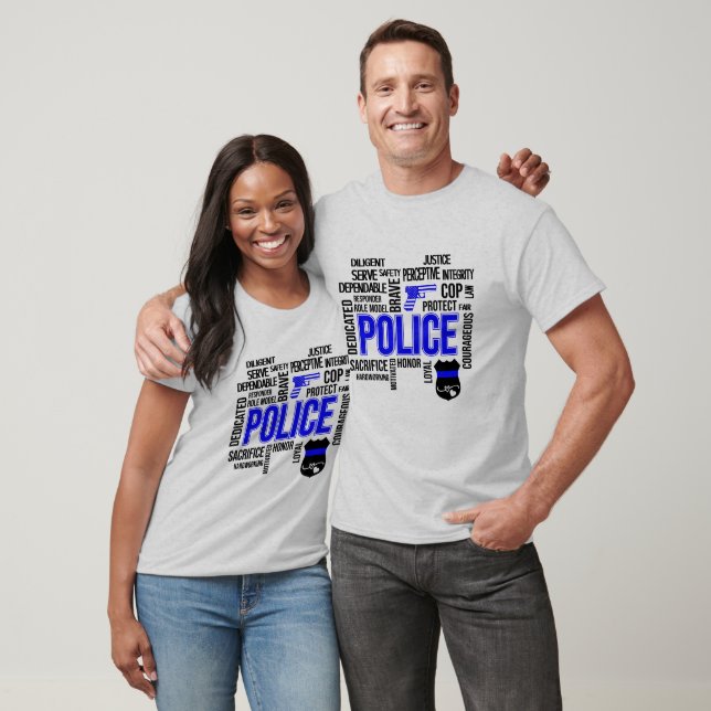 T-shirt des mots descriptifs de la police (Unisexe)