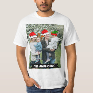 T-shirt Des Noël drôles personnalisés. photo de famille