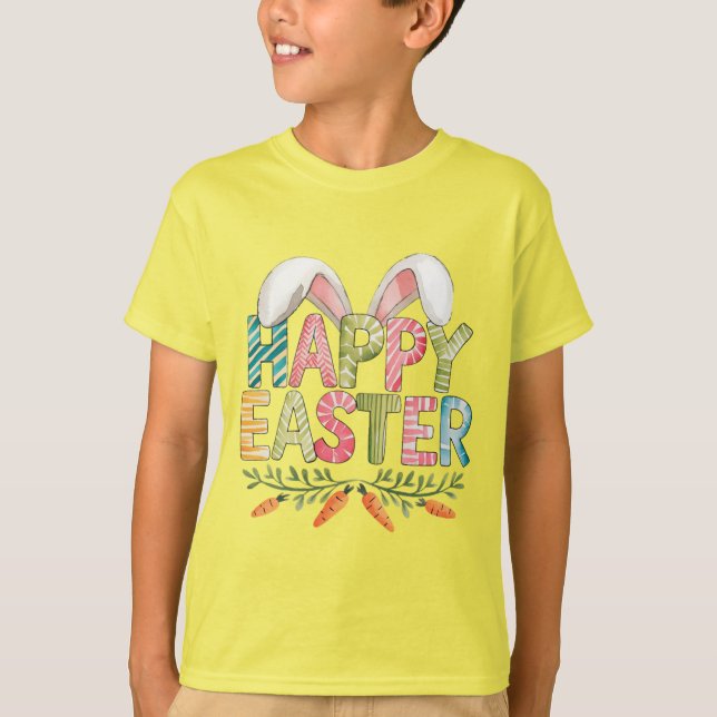 T-shirt Des Oreilles De Lapin Joyeuses Pâques (Devant)