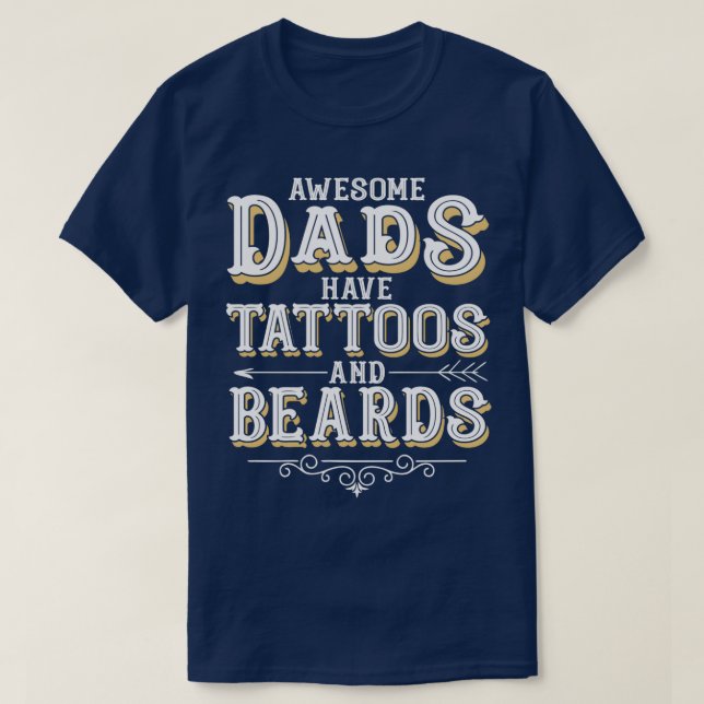 T-shirt Des papas géniaux ont des tatouages et des ours (Design devant)