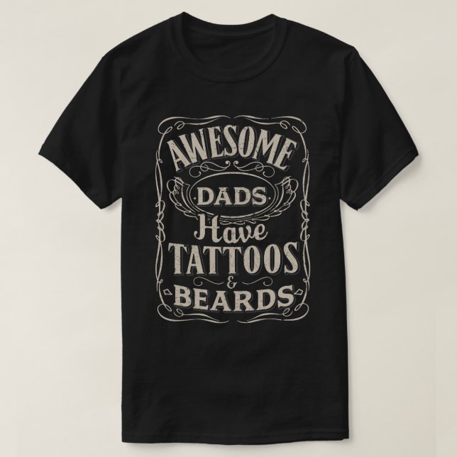 T-shirt Des papas géniaux ont des tatouages et des ours Da (Design devant)