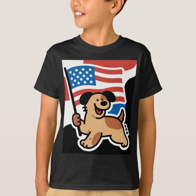 T-shirt Des pattes pour la liberté : Tête patriotique avec (Devant)