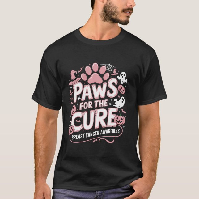 T-shirt Des pattes roses pour le cancer du sein Cure Cure  (Devant)