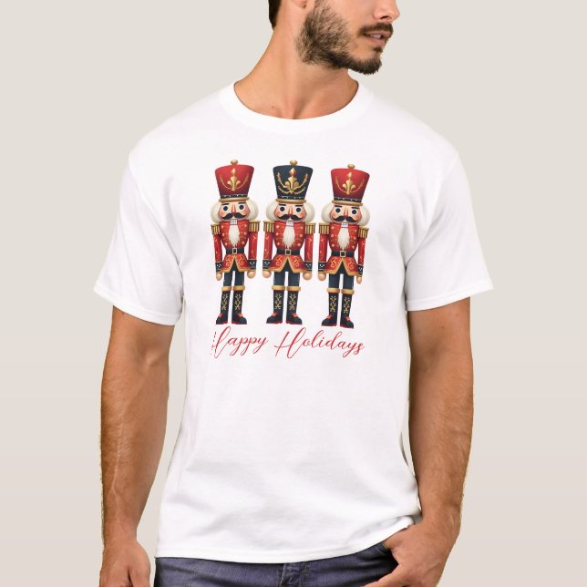 T-shirt Des soldats de Nutcracker heureux vacances (Devant)