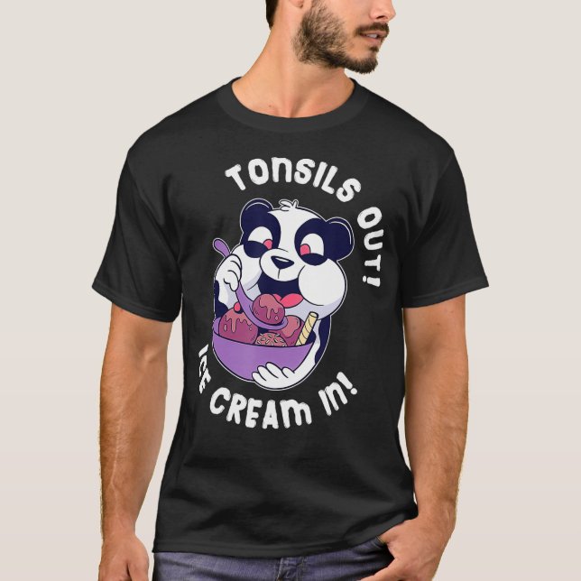 T-shirt Des Tonsils Sortent De Glace Dans Panda Manger De  (Devant)
