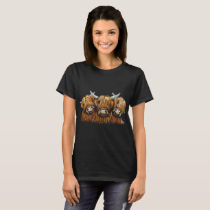 T-shirt des vaches écossaises des Highlands 'LES J