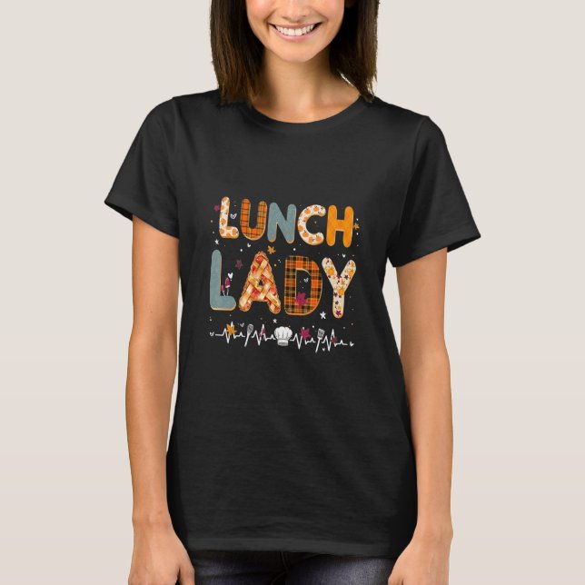 T-shirt Des Vibes Automatiques Et Ce Citrouille Lunch Lady (Devant)