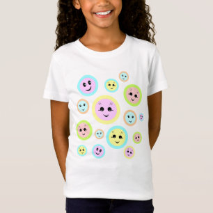 T-Shirt Des visages heureux dans le pastel - amusant et mi