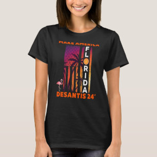 T-shirt Desantis 2024 Make America Florida Flamant rose Dr