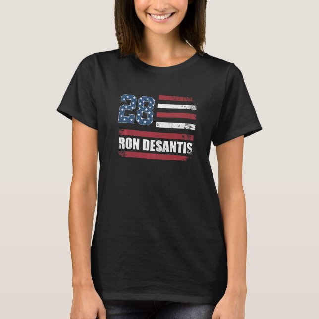 T-shirt Desantis 2028 American Flag USA Flag   (Devant)
