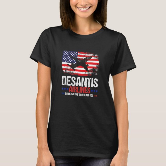 T-shirt DeSantis Airlines Funny Political Meme Ron DeSanti (Devant)