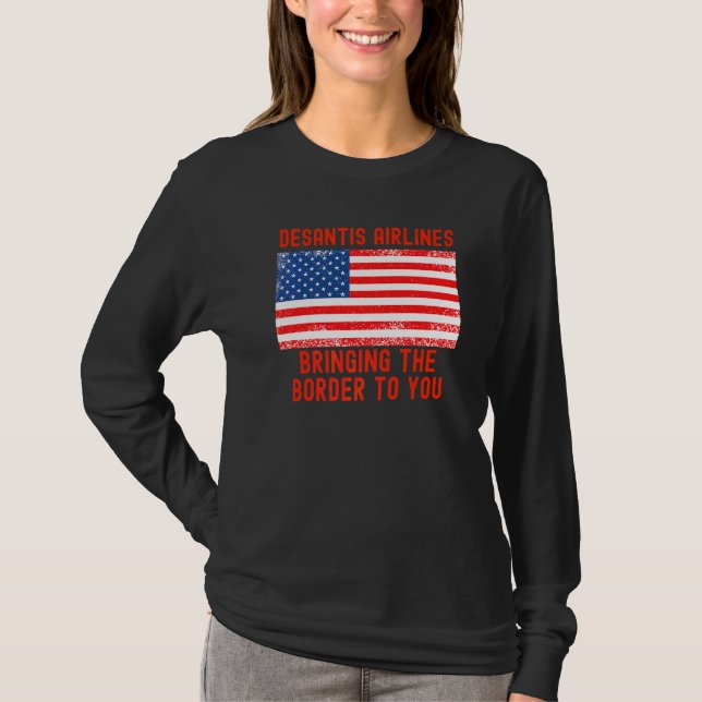 T-shirt DeSantis Airlines  Marthas Vineyard Mème Drapeau U (Devant)