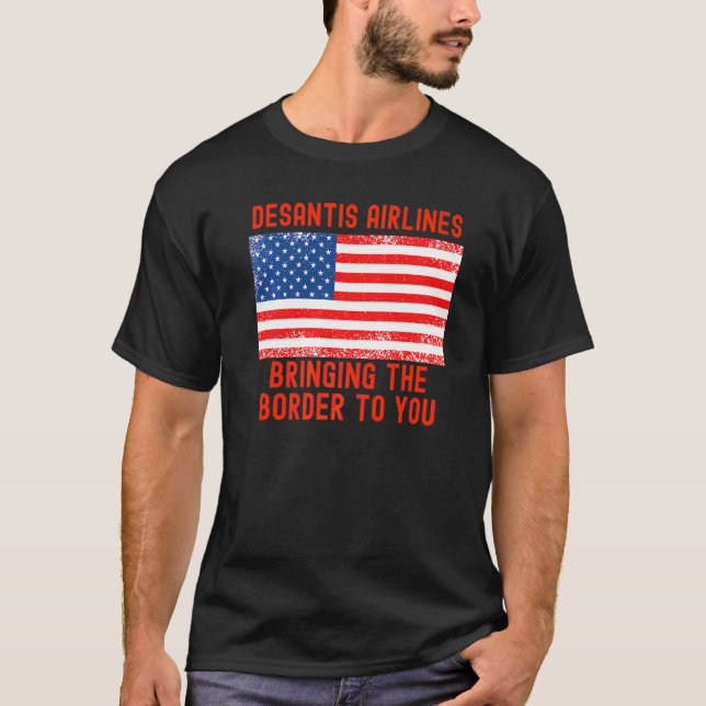 T-shirt DeSantis Airlines  Marthas Vineyard Mème Drapeau U (Devant)