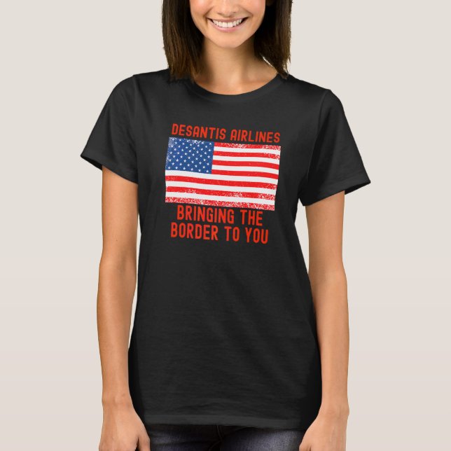 T-shirt DeSantis Airlines  Marthas Vineyard Mème Drapeau U (Devant)