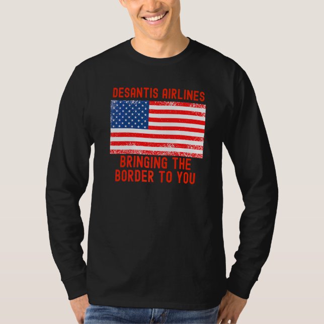 T-shirt DeSantis Airlines  Marthas Vineyard Mème Drapeau U (Devant)