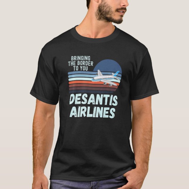 T-shirt DeSantis Airlines Marthas Vineyard USA Sunset Pol (Devant)