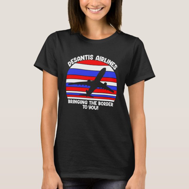 T-shirt DeSantis Airlines Retro American Flag (Devant)
