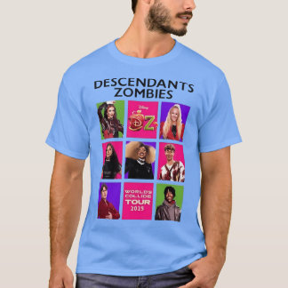 T-shirt descendants zombies mondes collision tournée 2025