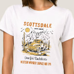 T-shirt Desert Bachelorette Party Girls Week-end personnal<br><div class="desc">Aventure avec ce thème du désert Bachelorette Party T-Shirts personnalisés! Admirez l'attrait du désert lors d'une soirée de bachelorette unique. Cette collection exclusive de t-shirts personnalisés capte l'essence du thème du désert, l'imprégnant de style et de sophistication pour créer des souvenirs durables de votre voyage à la plage. Elegance Meets...</div>