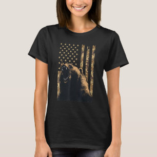 T-shirt Desert Camo Grizzly Bear Grunge American Flag Tact