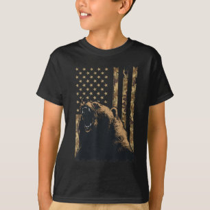 T-shirt Desert Camo Grizzly Bear Grunge American Flag Tact