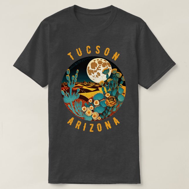 T-shirt Désert De Tucson Arizona À La Peinture De Nuit1 (Design devant)