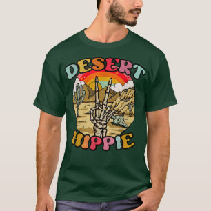 T-shirt Desert Hippie Skeleton Rainbow Desert Summer Vinta