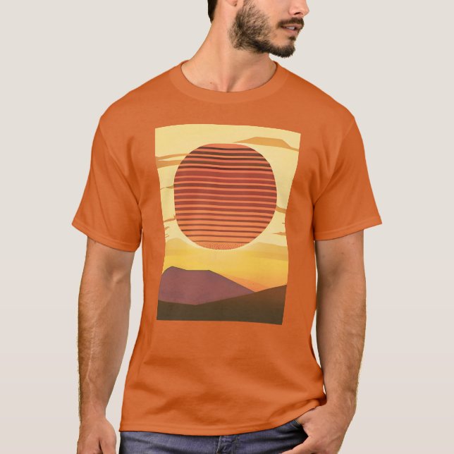 T-shirt Desert Sunset Rust Orange et Brown (Devant)