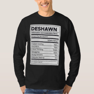 T-shirt Deshawn Nutrition Information Problème Résoudre Du