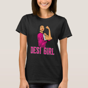 T-shirt Desi Girl Bollywood femmes fille cheveux noirs