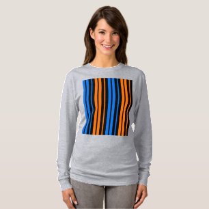 T-shirt Design à rayures verticales bleu orange bleu