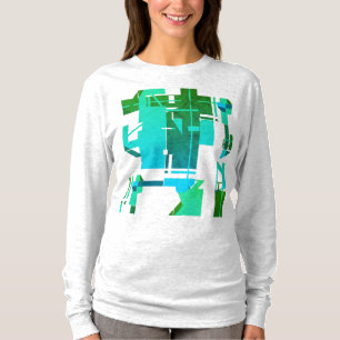 T-shirt Design abstrait géométrique bleu foncé turquoise