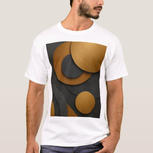 T-shirt Design abstrait géométrique noir et or de luxe