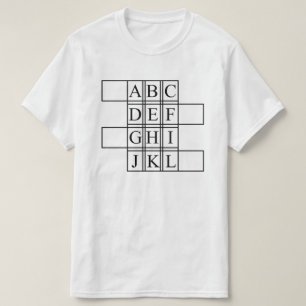T-shirt design Alphabet simple