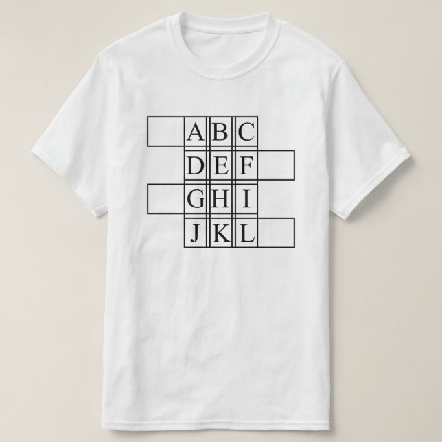 T-shirt design Alphabet simple (Design devant)