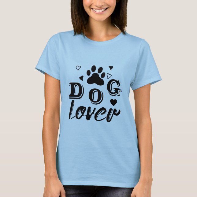 T-shirt Design Amoureux des chiens élégant avec Empreinte  (Devant)