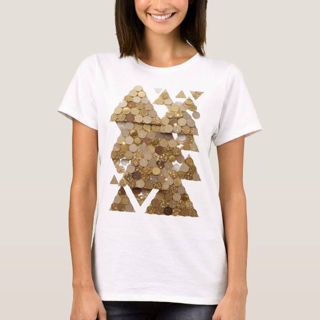 T-shirt Design Arbre Doré Or Classique (Devant)
