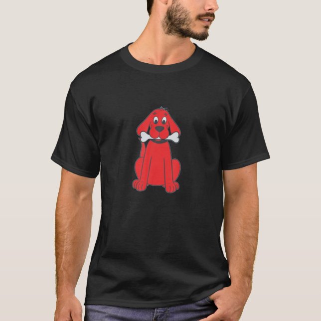 T-shirt Design Art jote amusant Red Dog Gnawing Costume d' (Devant)