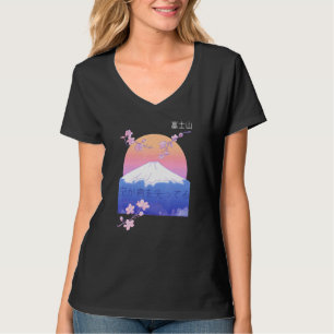 T-shirt Design Artistique Japonais Du Mont Fuji Avec Ceris