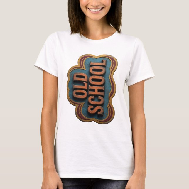T-shirt Design audacieux Orange OLD SCHOOL Chic (Devant)