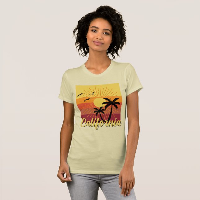 T-shirt Design californien - Bella+Canvas féminin Slim Fit (Devant entier)