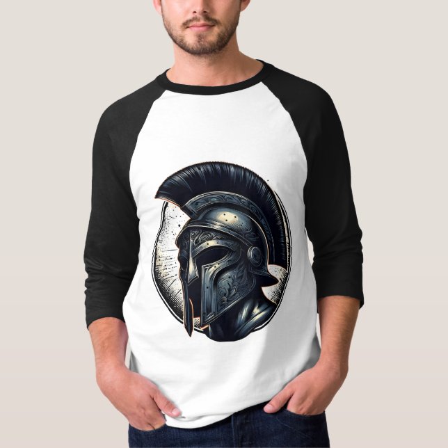 T-shirt design casque de guerrier classique (Devant)