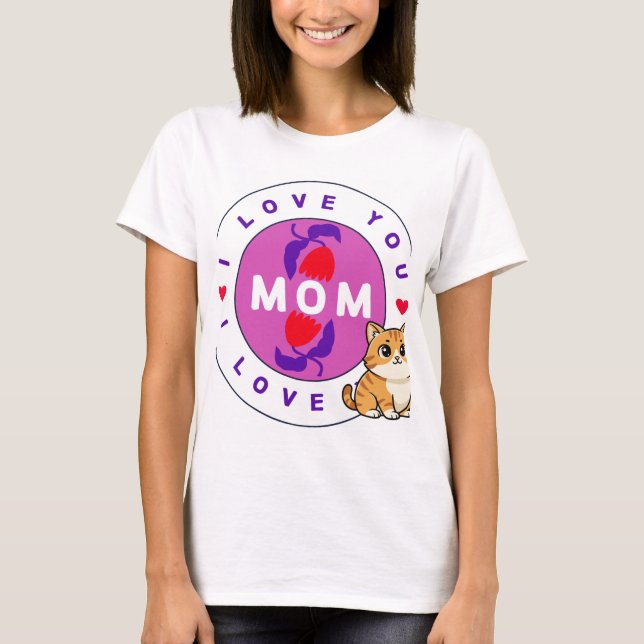 T-shirt design chat et maman (Devant)